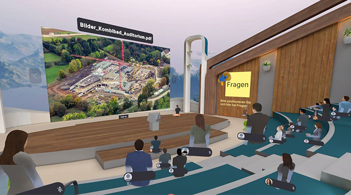 Visualisation of a confrence through a VR glass